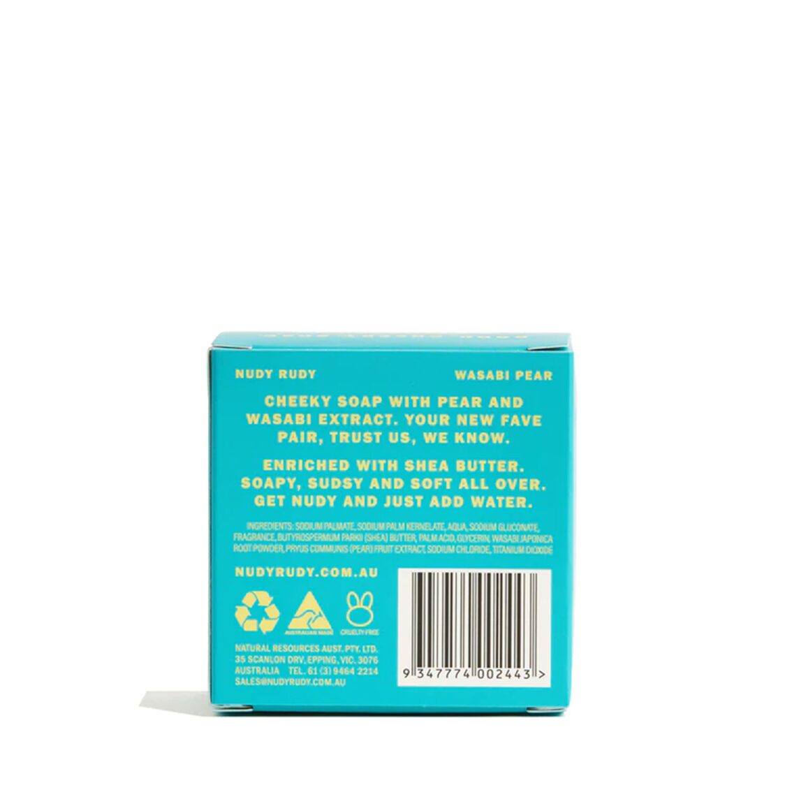 Nudy Rudy Wasabi Pear Soap Bar 150g