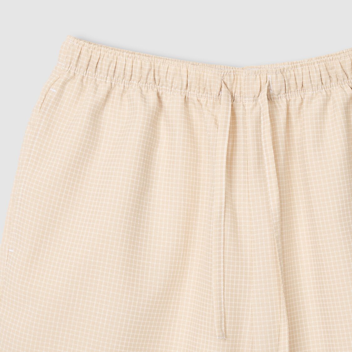 Jaju Women Cotton Check Pajama Set Light Beige