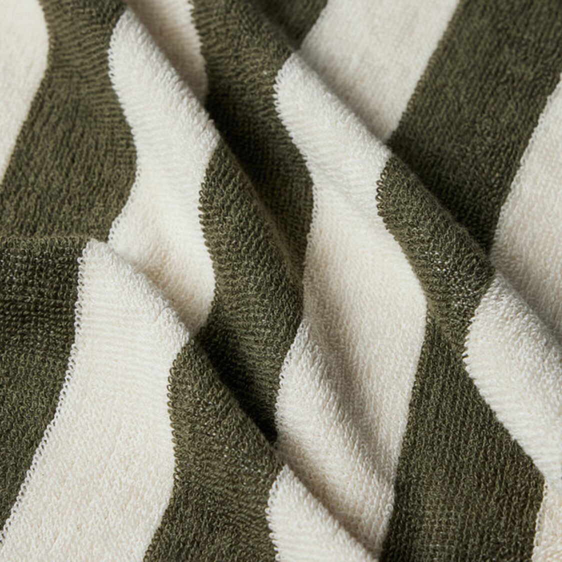 Jaju Stripe Cotton Face Towel Khaki