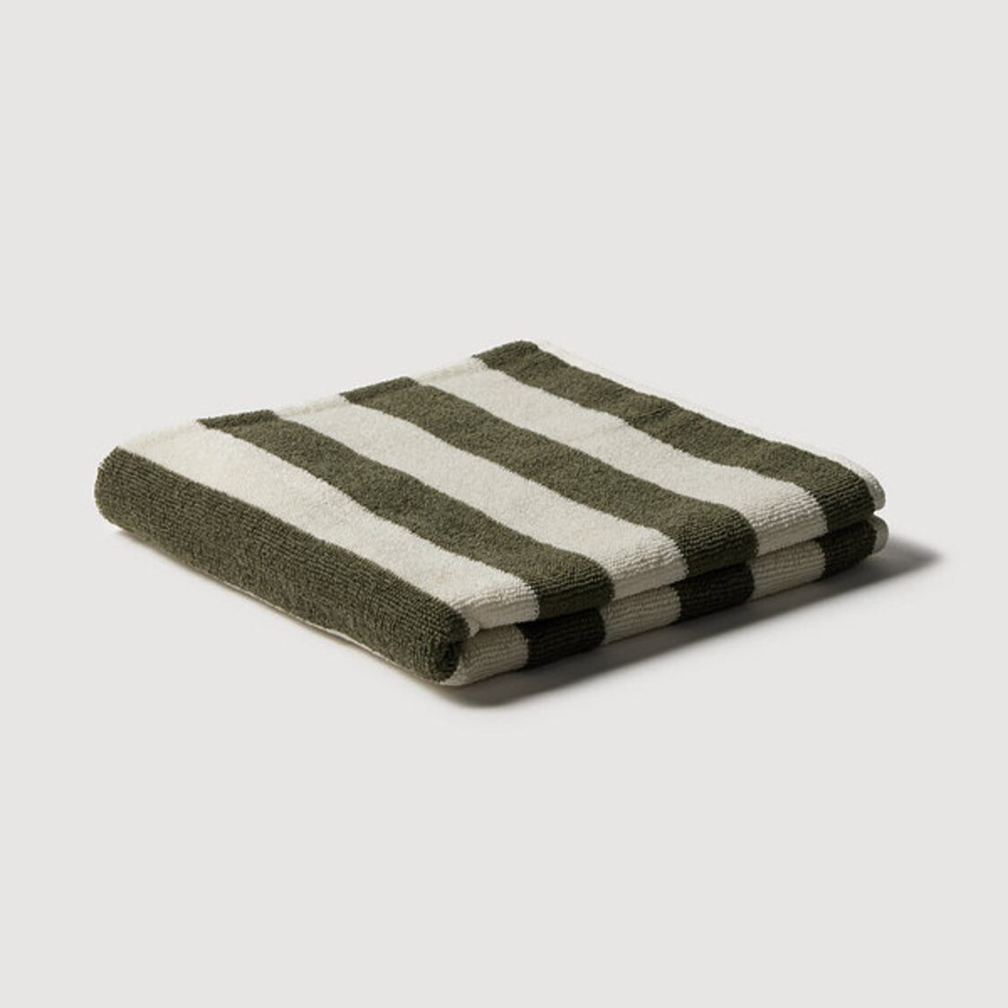 Jaju Stripe Cotton Face Towel Khaki