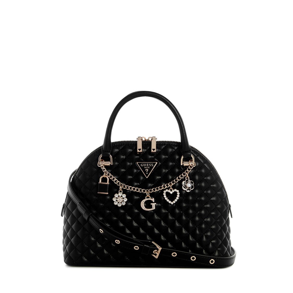 Guess Everlee Dome Satchel - Black