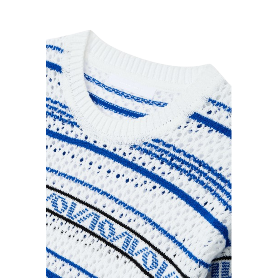 Voice Of Voices Logo Pattern Long Sleeve Knit Blue