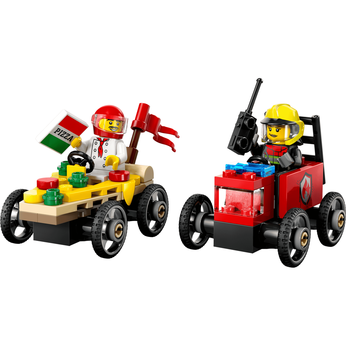 Lego City Pizza vs. Fire Truck Race Car Pack 60458