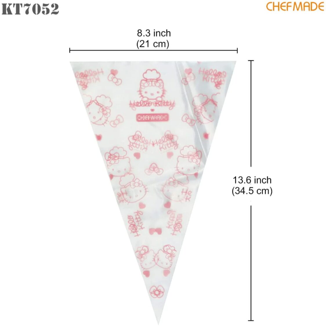 Chefmade Ldpe Disposable Pastry Bag With Colour Label 21X34.5cm Pink Hello Kitty (1898cm-KT7052)