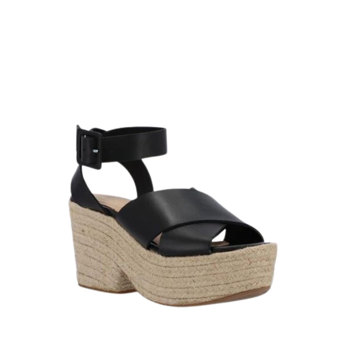 Alohas Lyla Black Leather Espadrilles