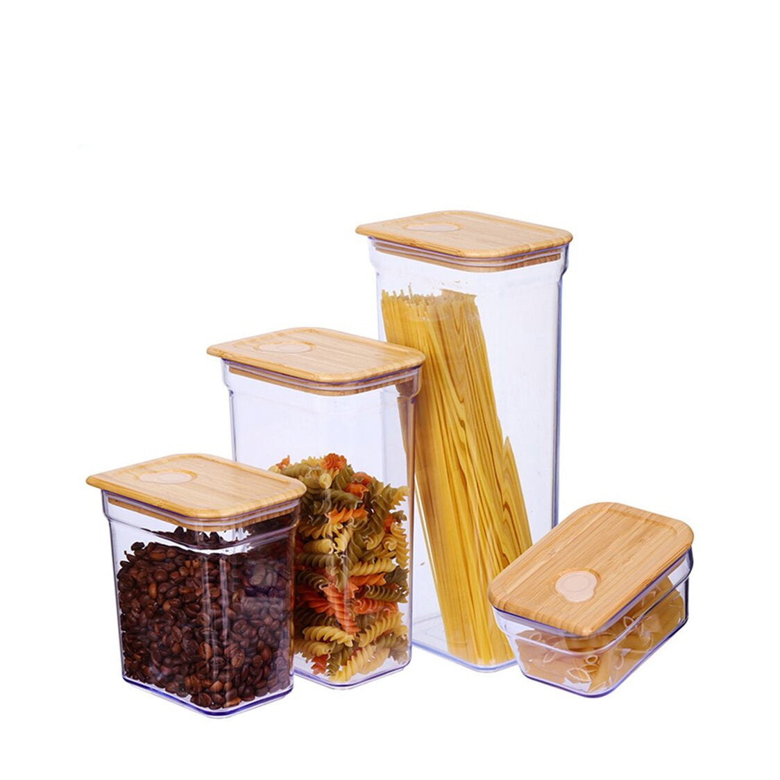 Elementi Kitchen Translucent Plastic Container With Bamboo Lid