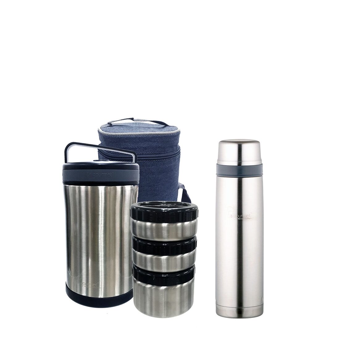 La Gourmet Classic Thermal 1.7L Food Jar Set + 0.8L Thermal Flask (LGCC399731 + LGCC350862)