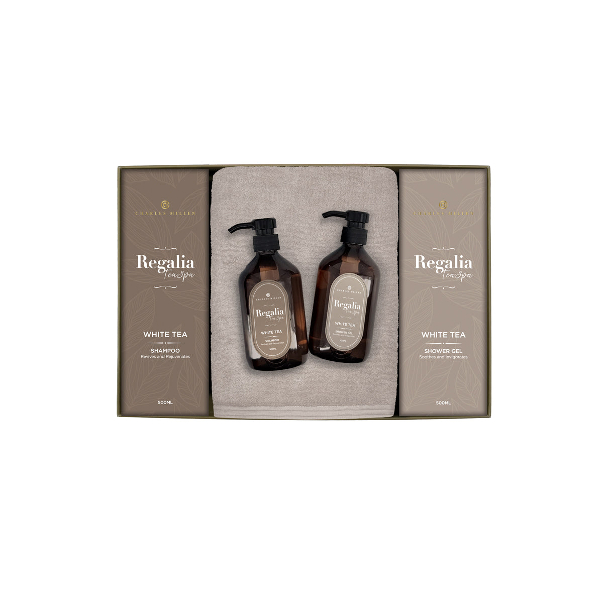 Charles Millen Signature Collection Rebliss Loft Sports Bath Towel With Shower Gel and Shampoo Gift Set