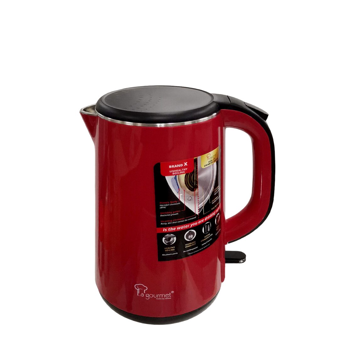 La Gourmet 1.8L Seamless Kettle Imperial Red LGELKE405289