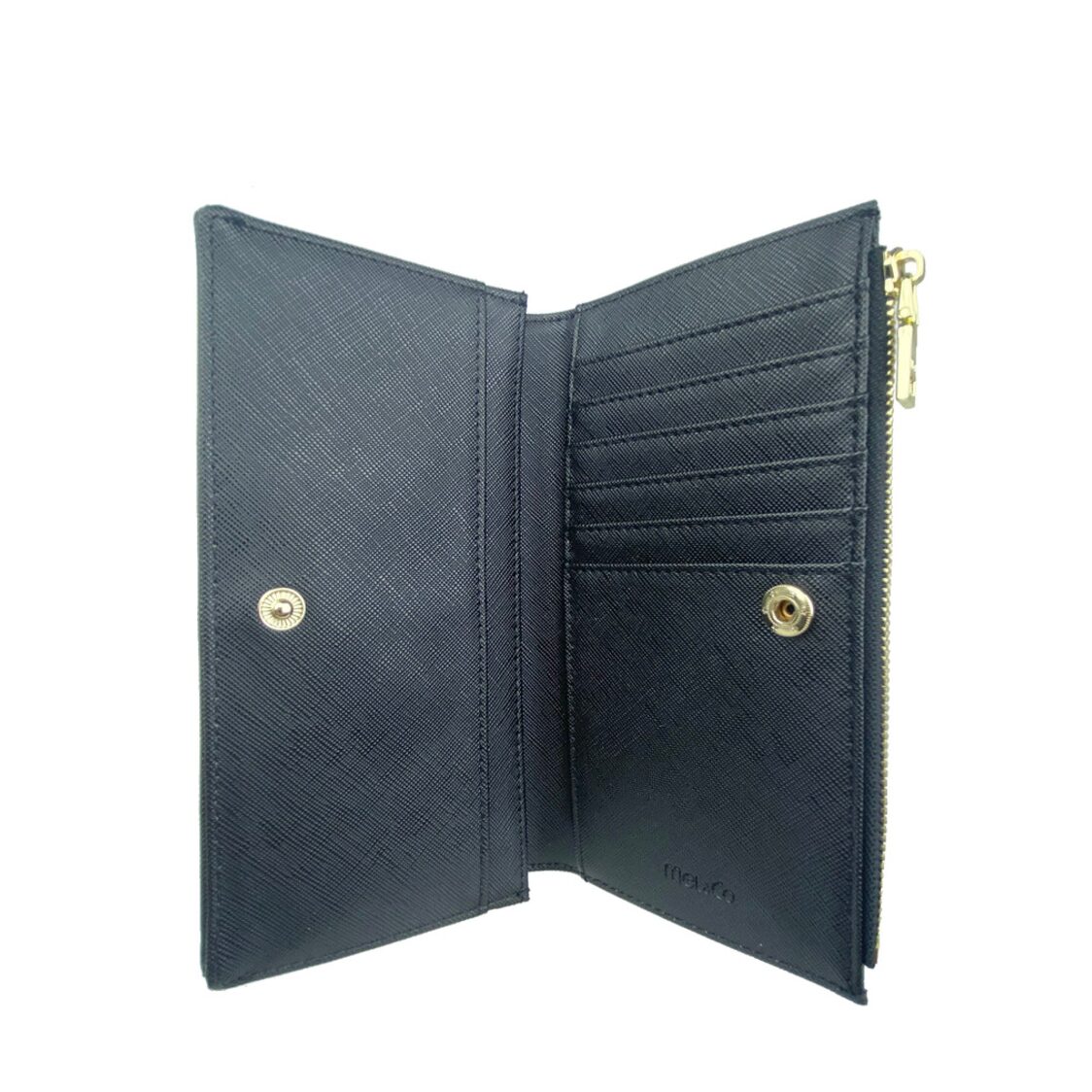 Mel&Co Saffiano Leatherette Bi-Fold Snap Long Wallet