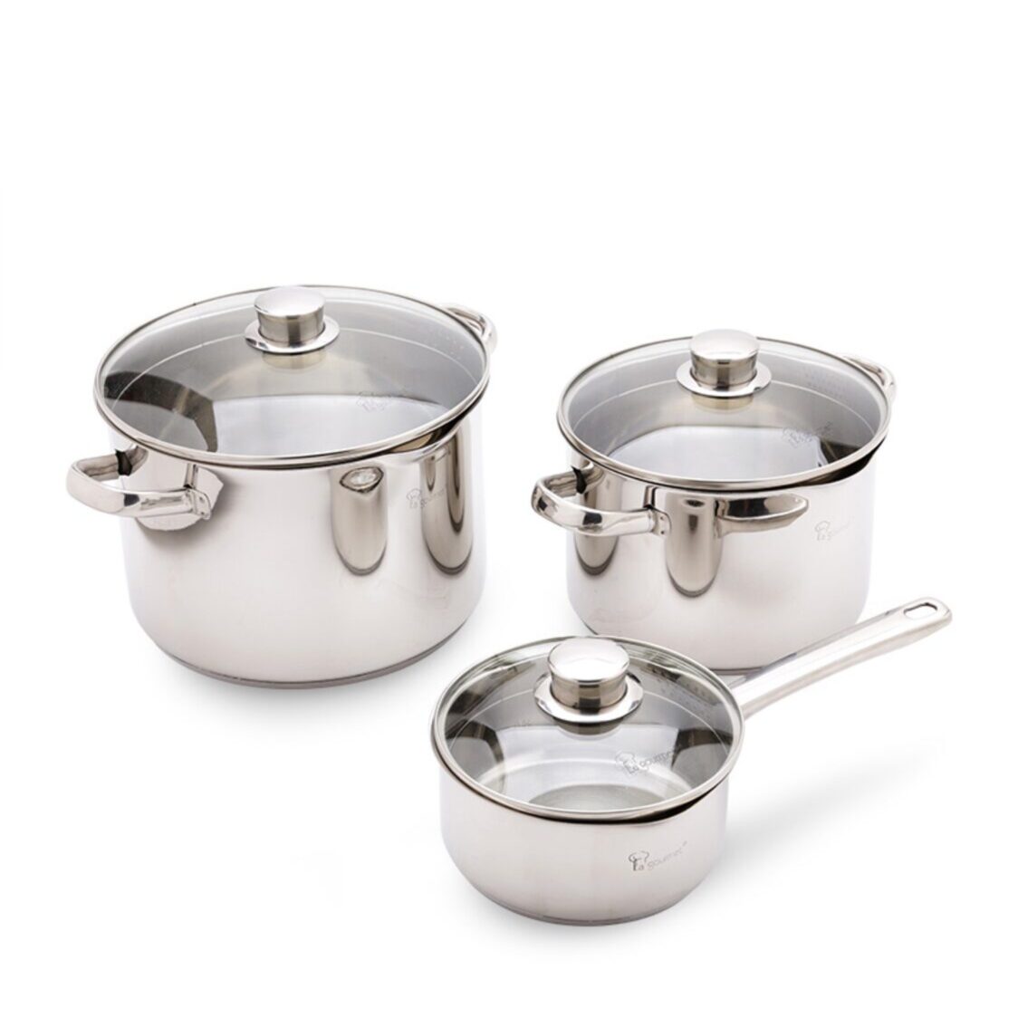 La Gourmet Cook & Pour 3Pcs Senior S/S Cookware Set LGCP027955