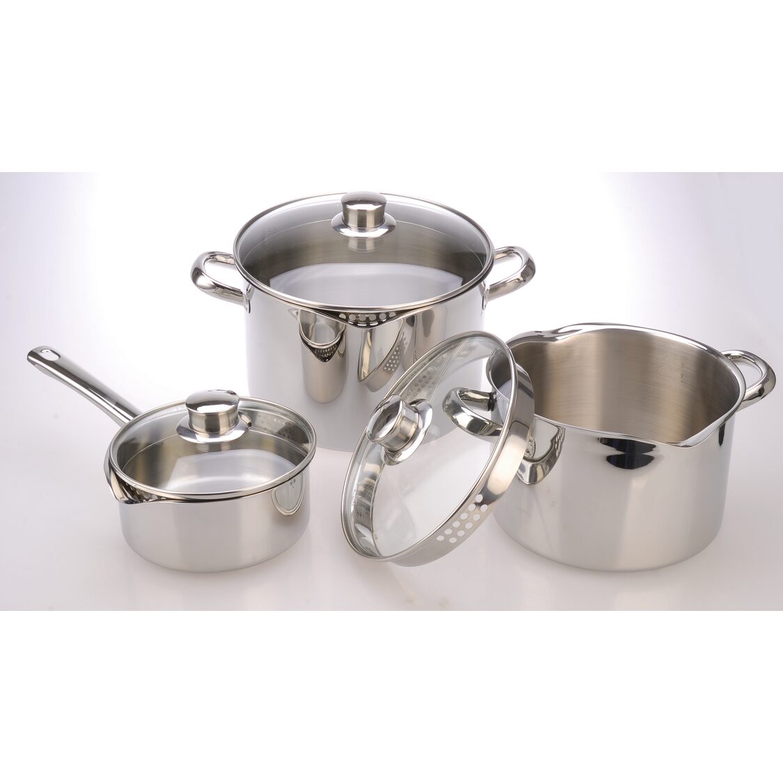 La Gourmet Cook & Pour 3Pcs Senior S/S Cookware Set LGCP027955
