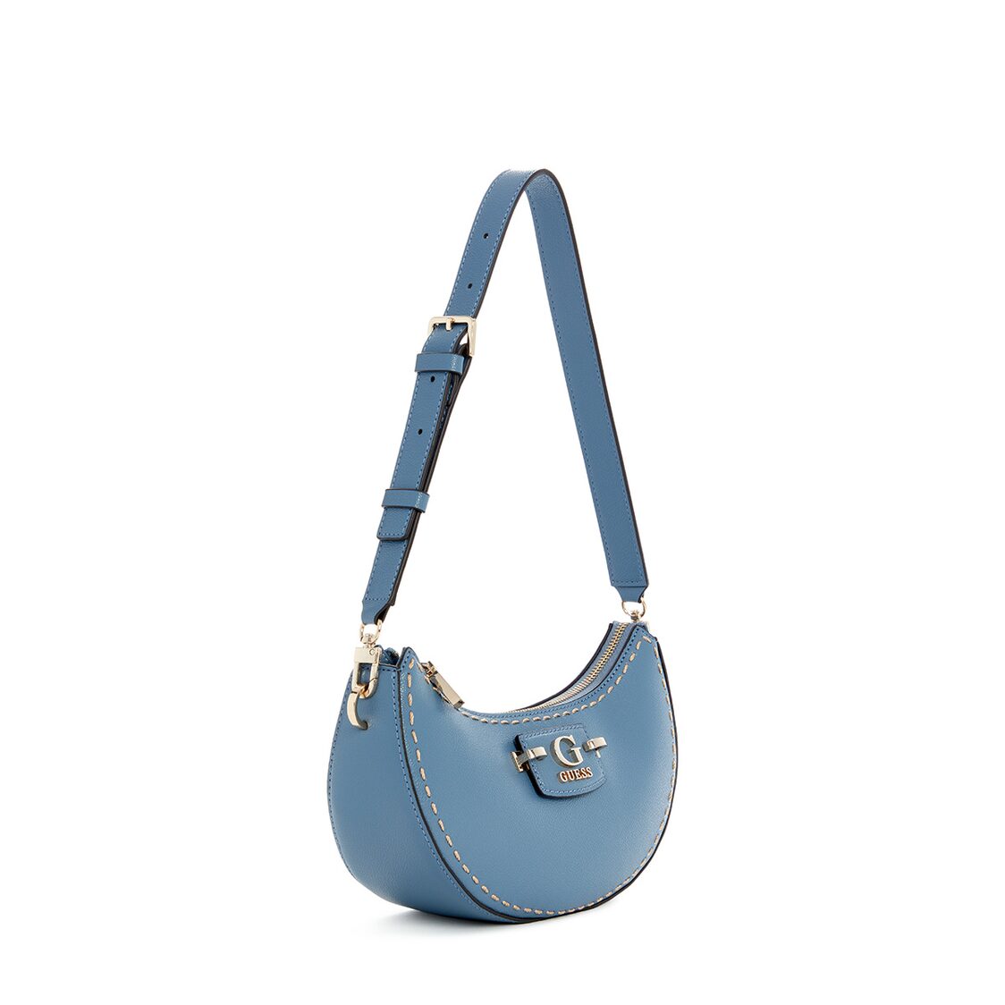 Guess Nastra Top Zip Shoulder Bag, Slate