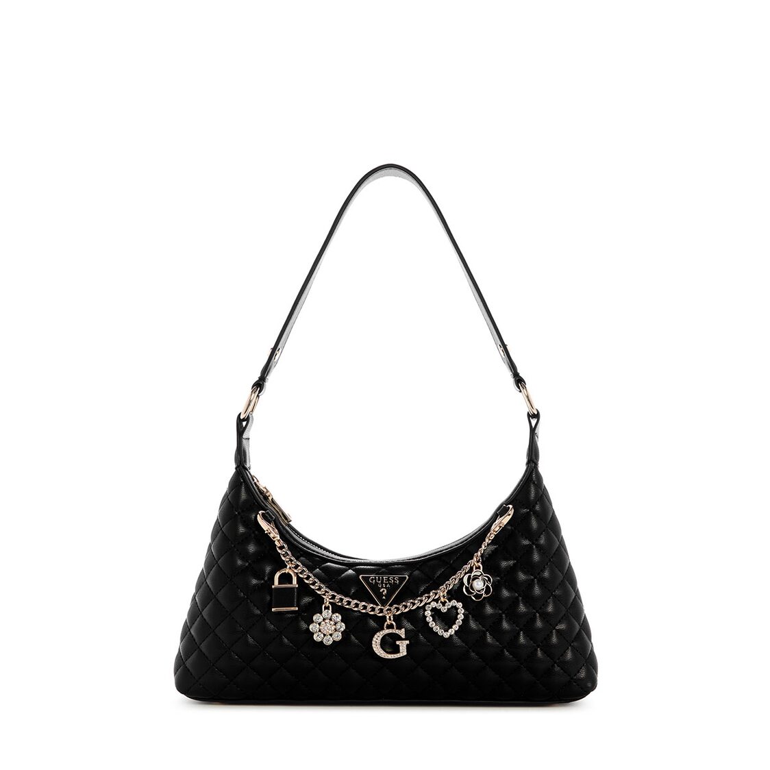 Guess Everlee Top Zip Shoulder Bag - Black