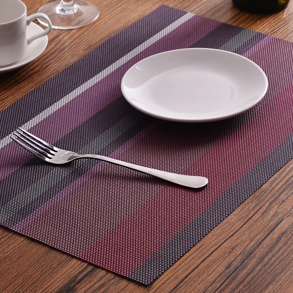 J. Rapee Stripes Placemat Purple