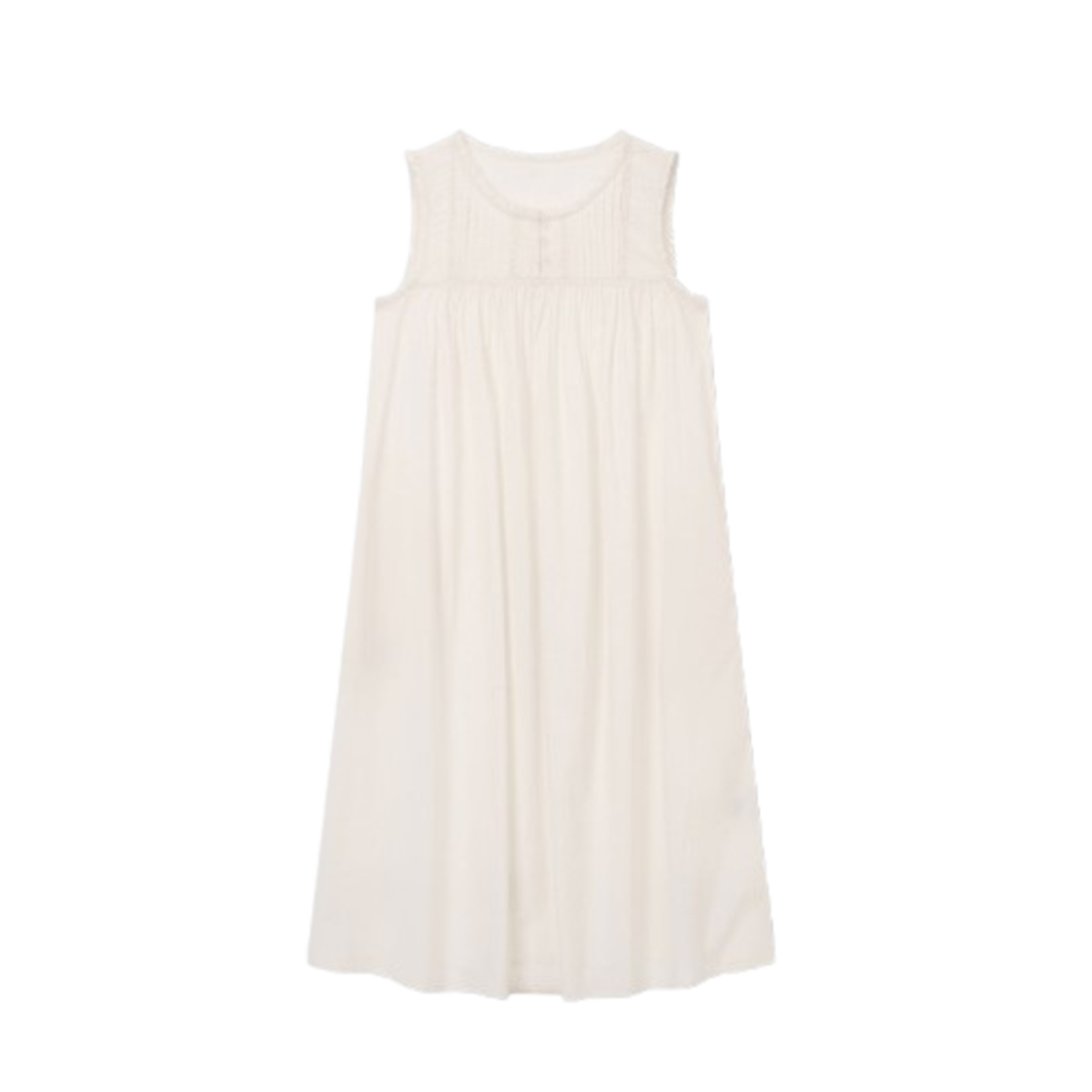 Jaju Women Eyelet Sleeveless Pajama Dress Ivory