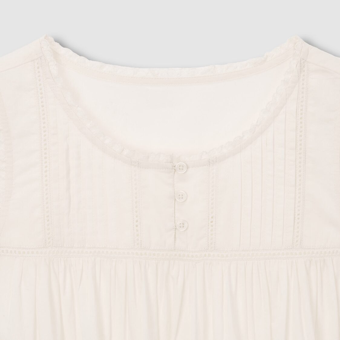 Jaju Women Eyelet Sleeveless Pajama Dress Ivory