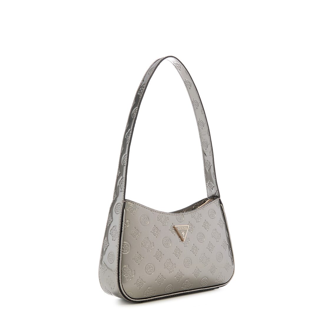 Guess Arnela Top Zip Shoulder Bag, Pewter Logo