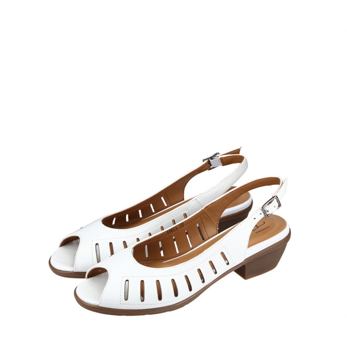 Barani Casual Sling Back Pumps White