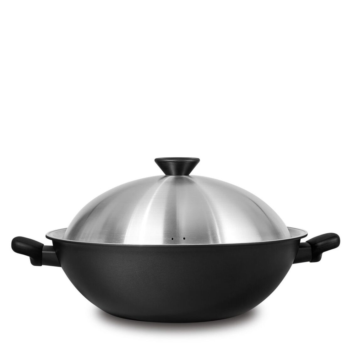 Meyer Midnight Nonstick 36cm Hard Anodized Chinese Wok with Lid (Induction) 82009