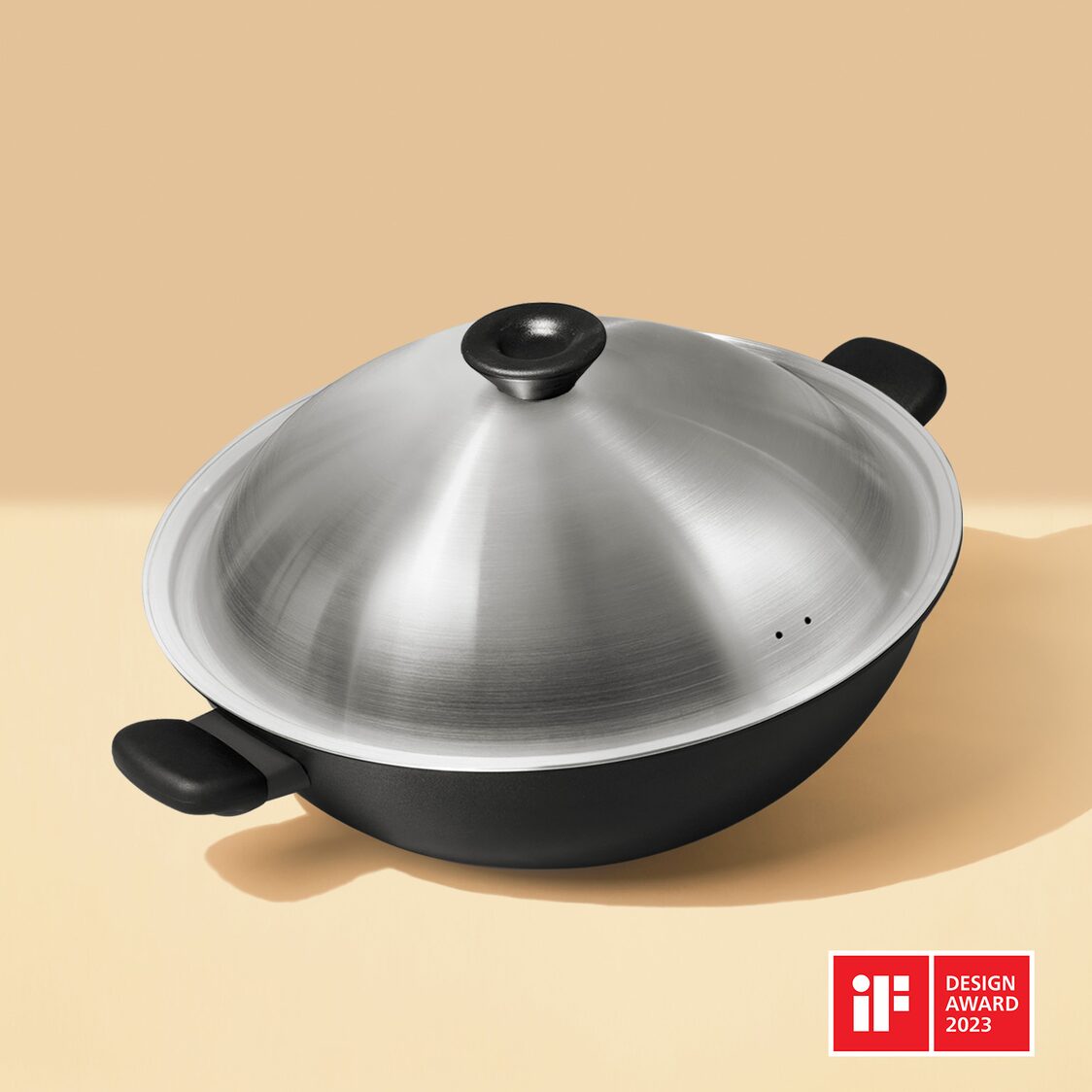 Meyer Midnight Nonstick 36cm Hard Anodized Chinese Wok with Lid (Induction) 82009