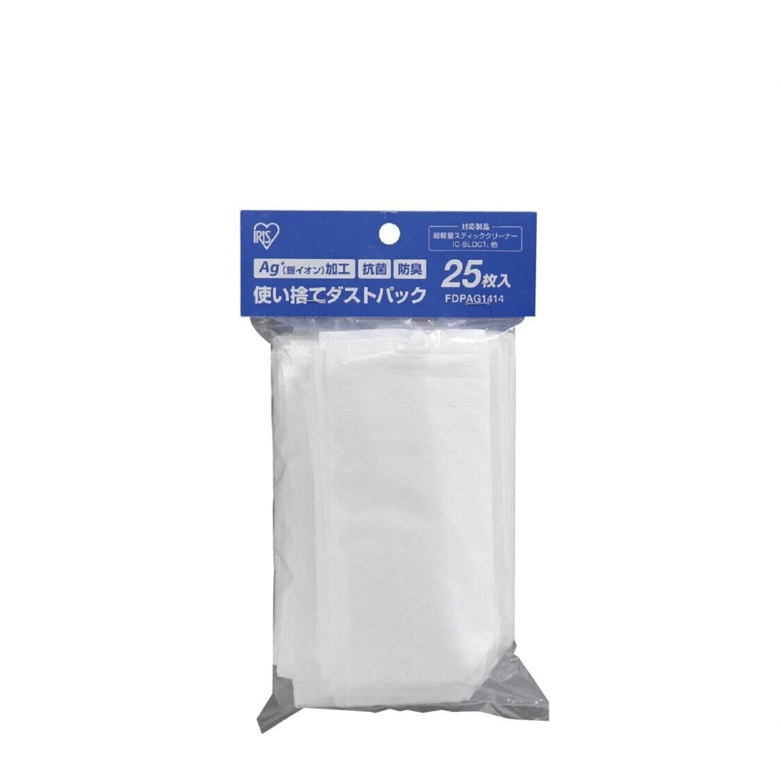 Iris Ohyama FDPAG1414 Ultralight Stick Cleaner Disposable Dust Pack White 25pcs/Pack For IC-SLDC8/ IC-SLDCP6