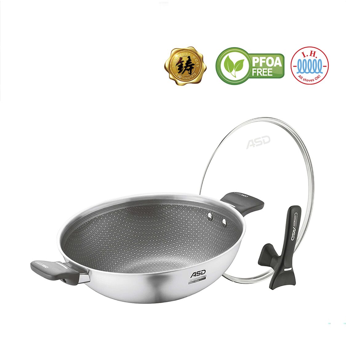 ASD Hybrid 3-Ply IH Hex-Wok 36cm (HP36HHW)