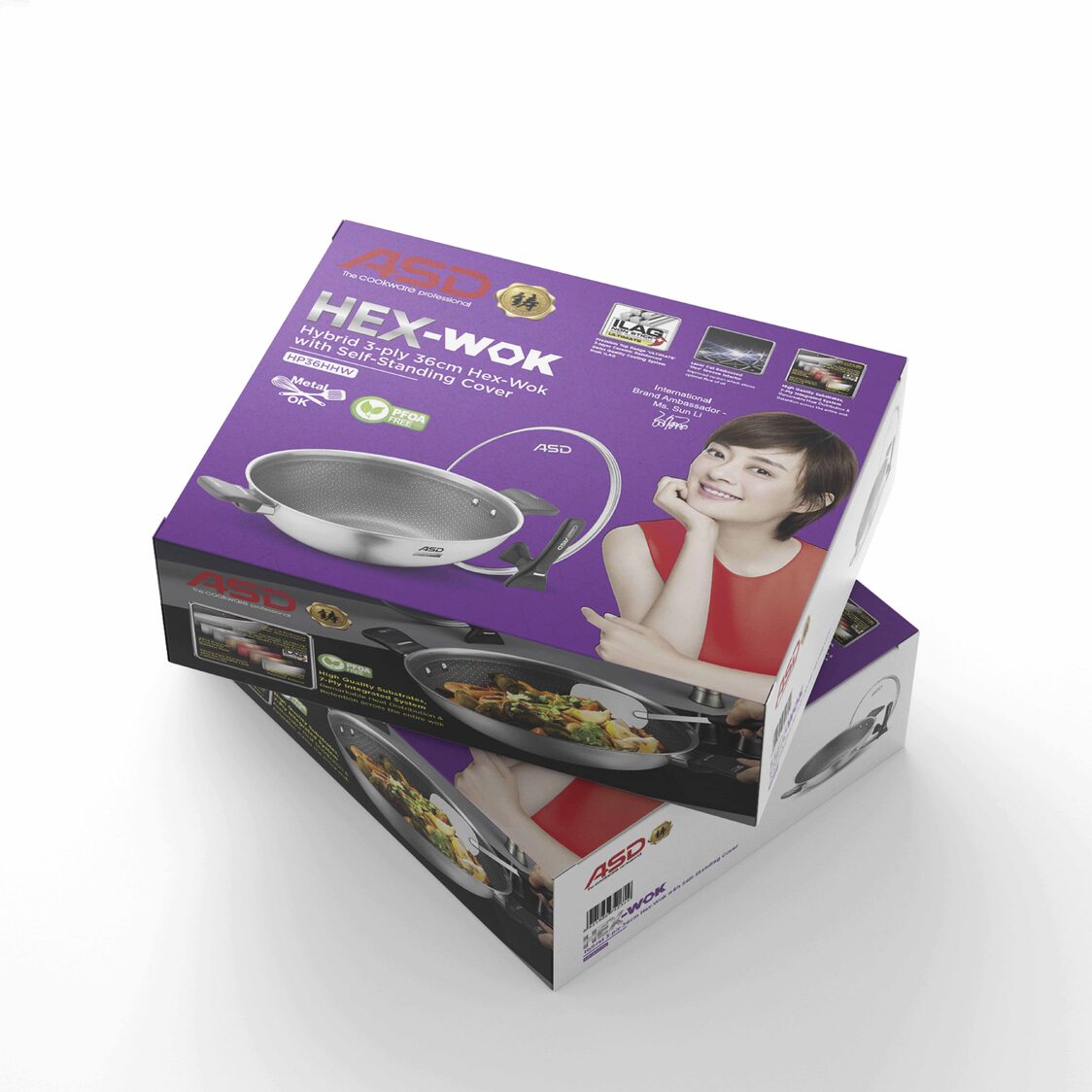 ASD Hybrid 3-Ply IH Hex-Wok 36cm (HP36HHW)