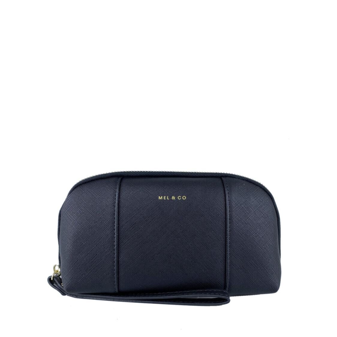 Mel&Co Saffiano-Effect Loop Handle Zip-Around Wristlet Pouch