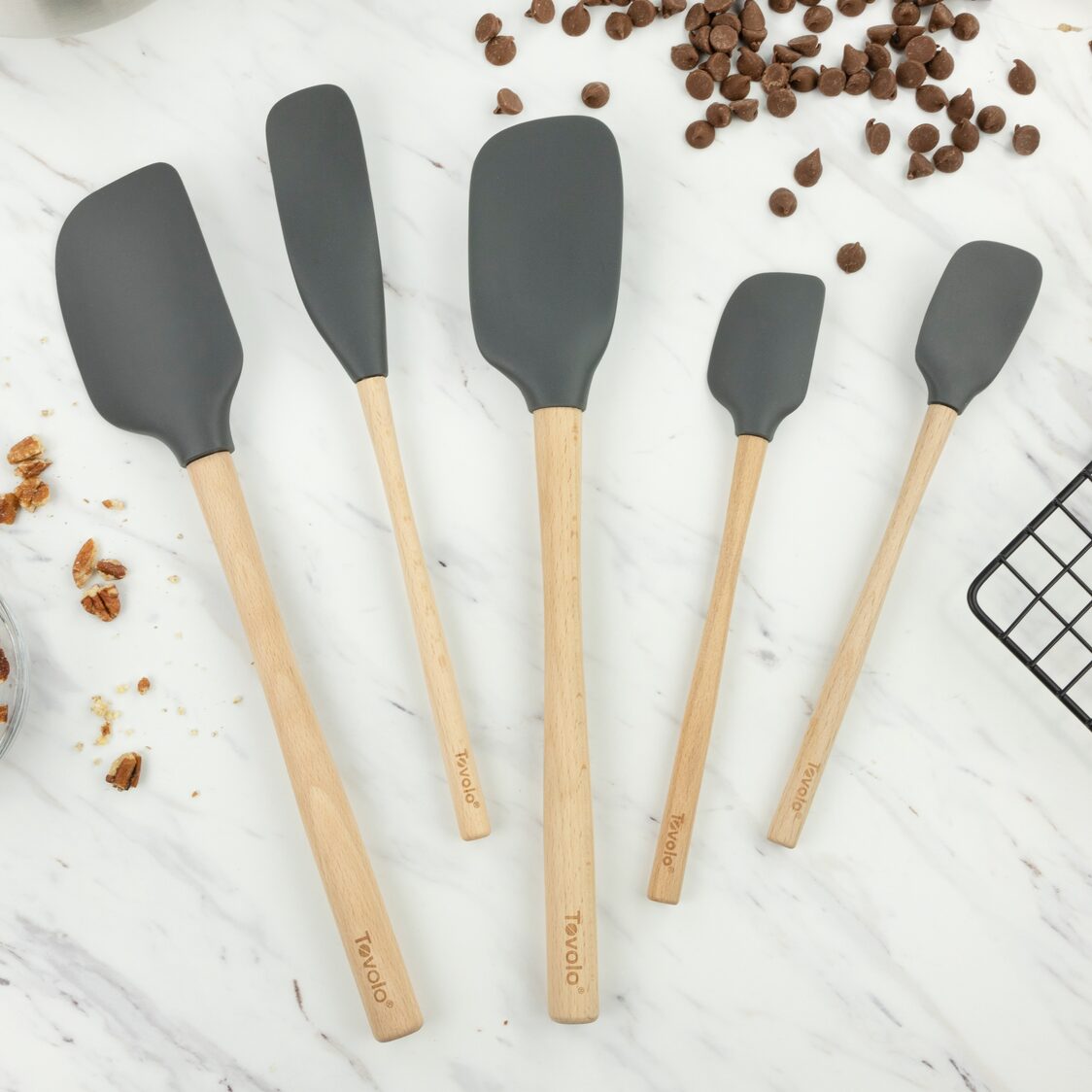 Tovolo Flex-Core Spatula Wood Handled Set S/5