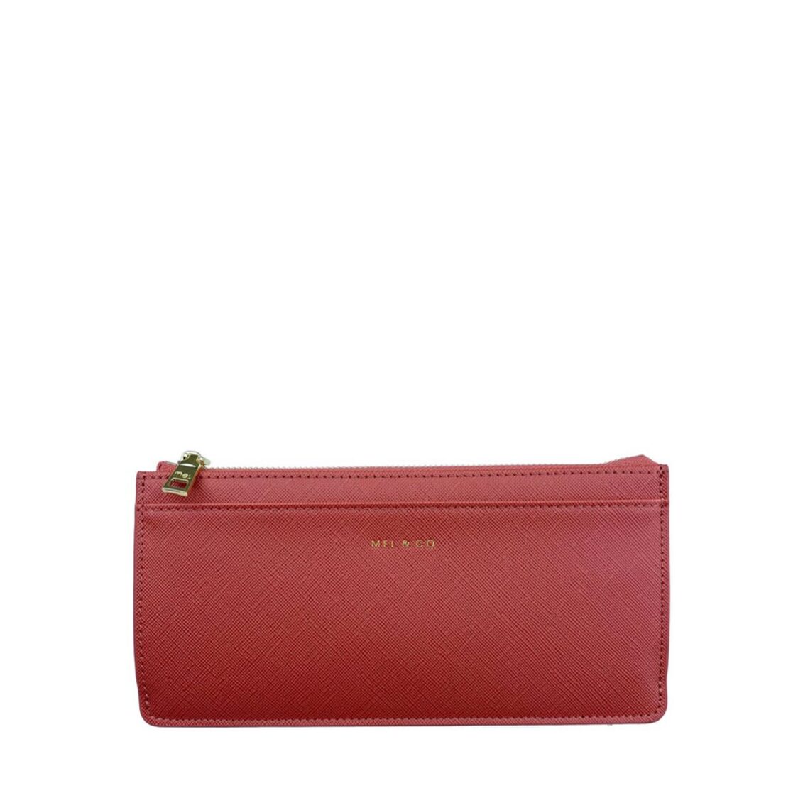 Mel&Co Saffiano-Effect Slim Long Wallet