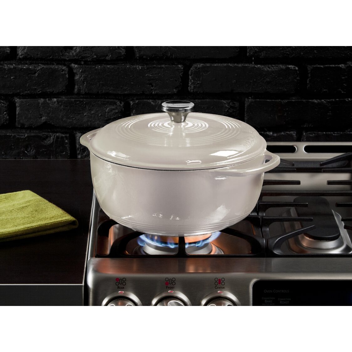 Lodge 6 Quart Oyster Enameled Cast Iron Dutch Oven