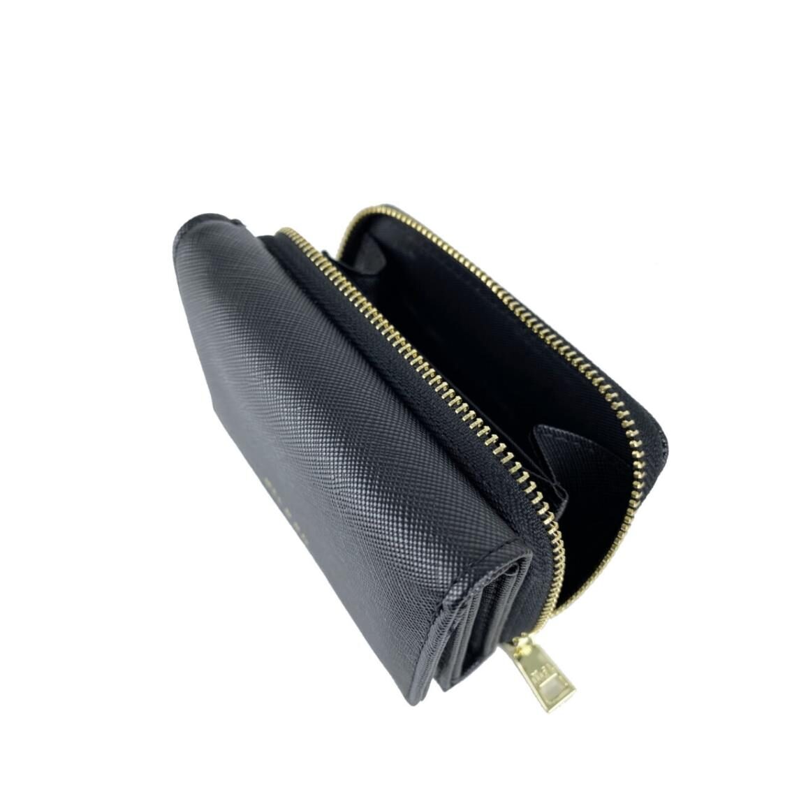 Mel&Co Saffiano-Effect Compact Tri-Fold Wallet