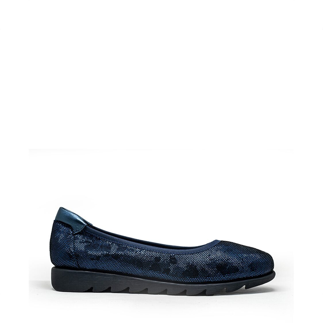 Barani Leather Pumps/Ballet Flats 8938-220 (Textured Leather) - Navy