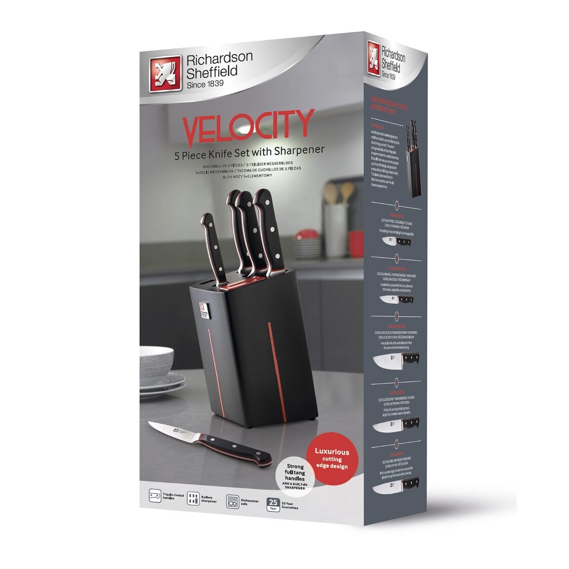 RICHARDSON SHEFFIELD 5-Piece Knife Block Set - Velocity (VELOCITY-5PC)