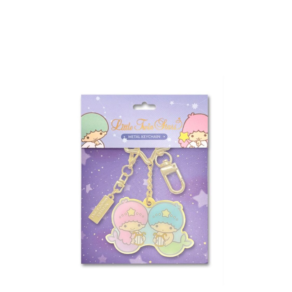 The Singapore Mint Pisces Little Twin Stars Horoscope 24K Gold-Plated Keychain with 24K GP Charm