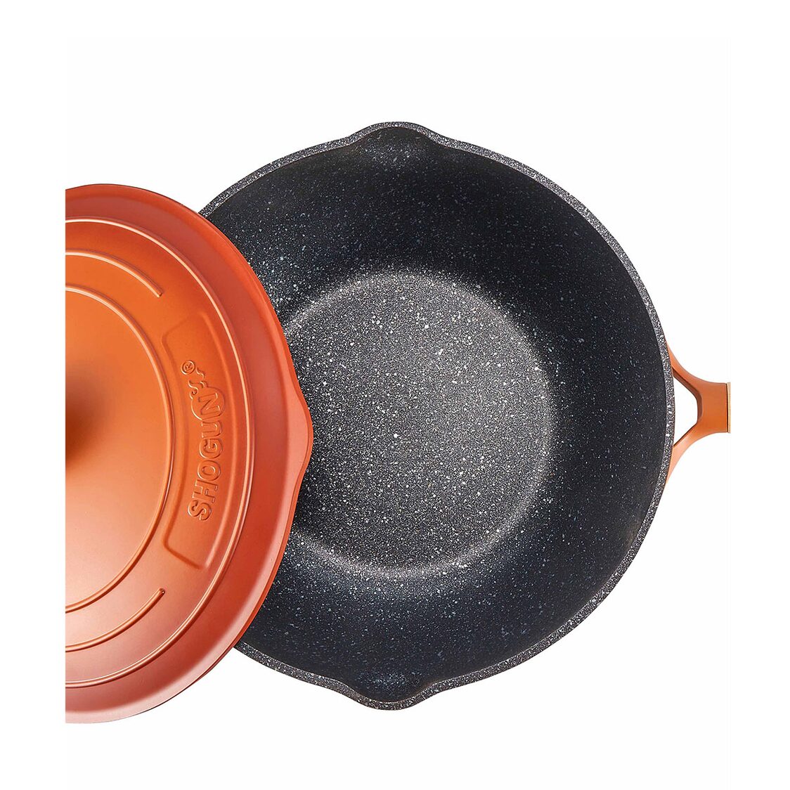 La Gourmet Shogun Flame 28Cm Marble Wok W Lid 410160