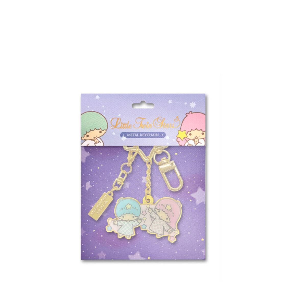 The Singapore Mint Libra Little Twin Stars Horoscope 24K Gold-Plated Keychain with 24K GP Charm