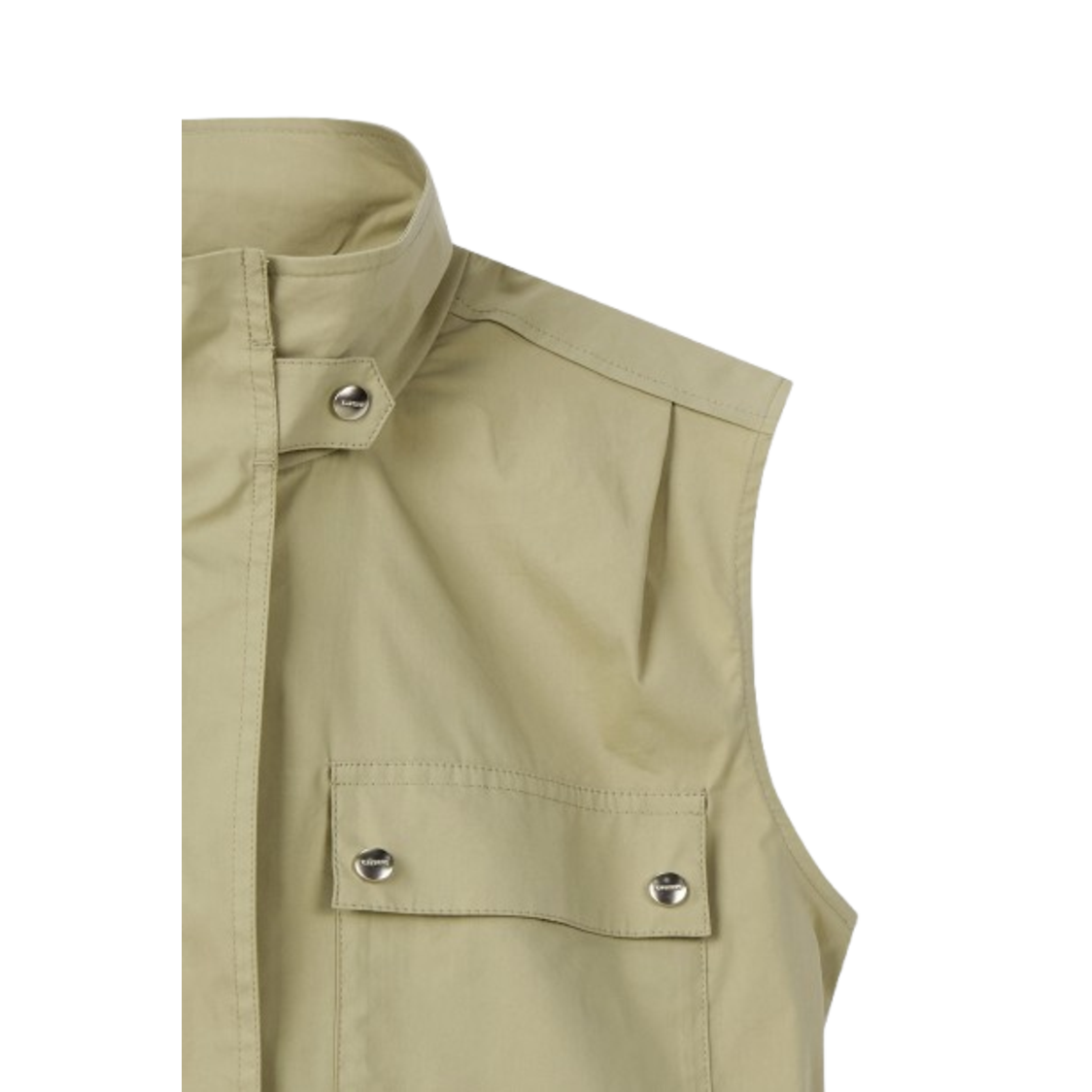 Voice Of Voices Pocket Detailed Sleeveless Dress Beige