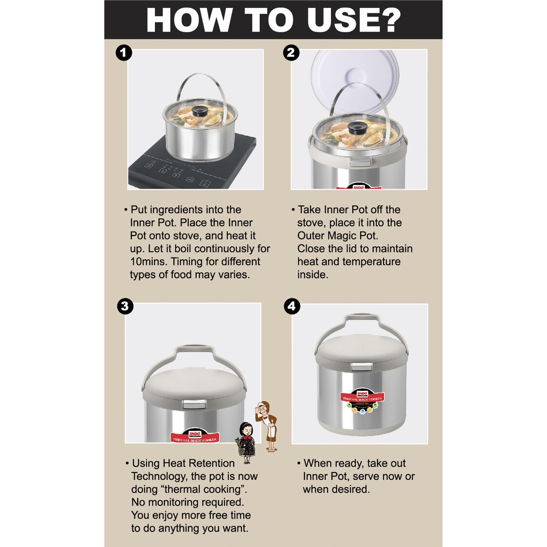 Endo Thermal Magic Cooker 3.5L - Tall (E-TMC3.5-T)