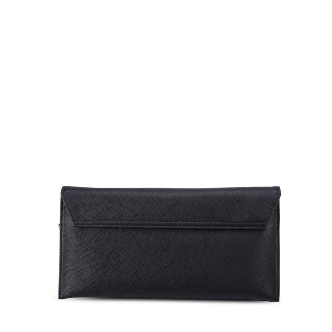 Mel&Co Saffiano Leatherette Envelope Clutch with Chain