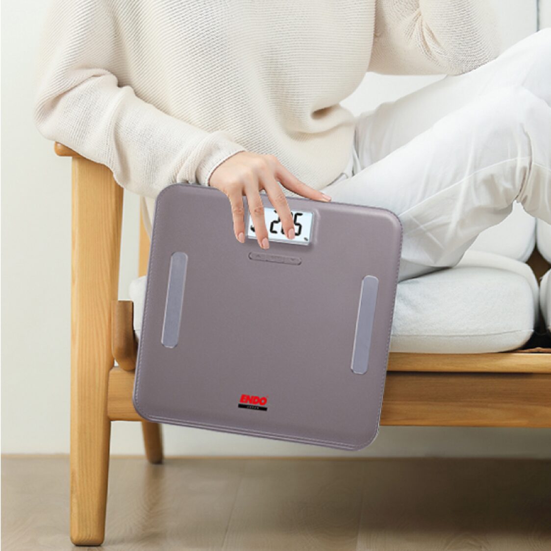 Endo High Precision Body Fat Analysis Scale Leather Grey E-DBS751