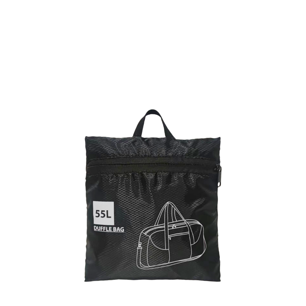 M Collection Foldable Duffle Bag 55L - Black