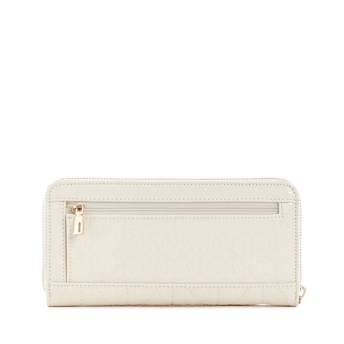 Guess Aldina Slg Large Zip Around - Off White