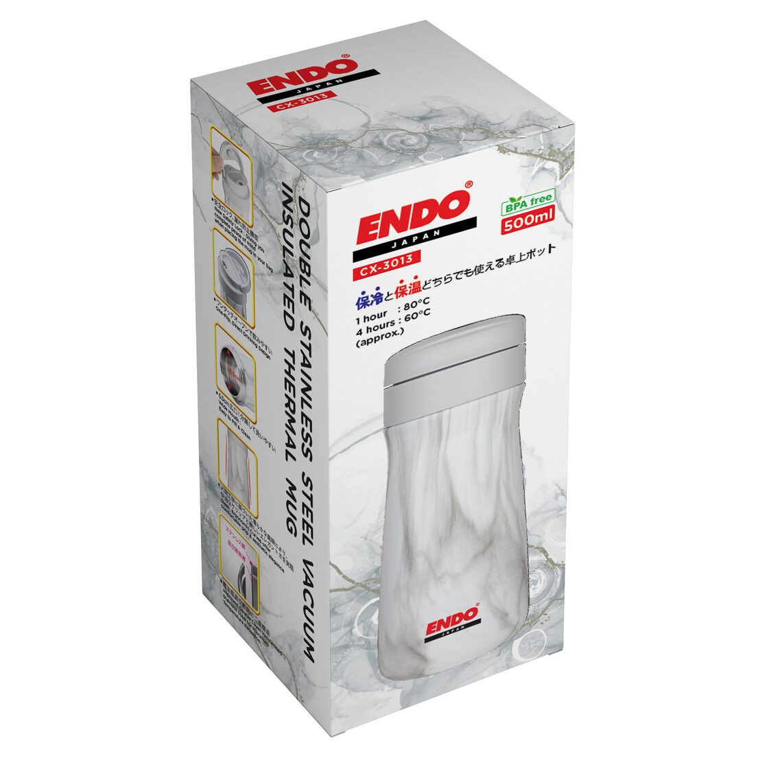 Endo 500ml Double Stainless Steel Thermal Mug (CX-3013)