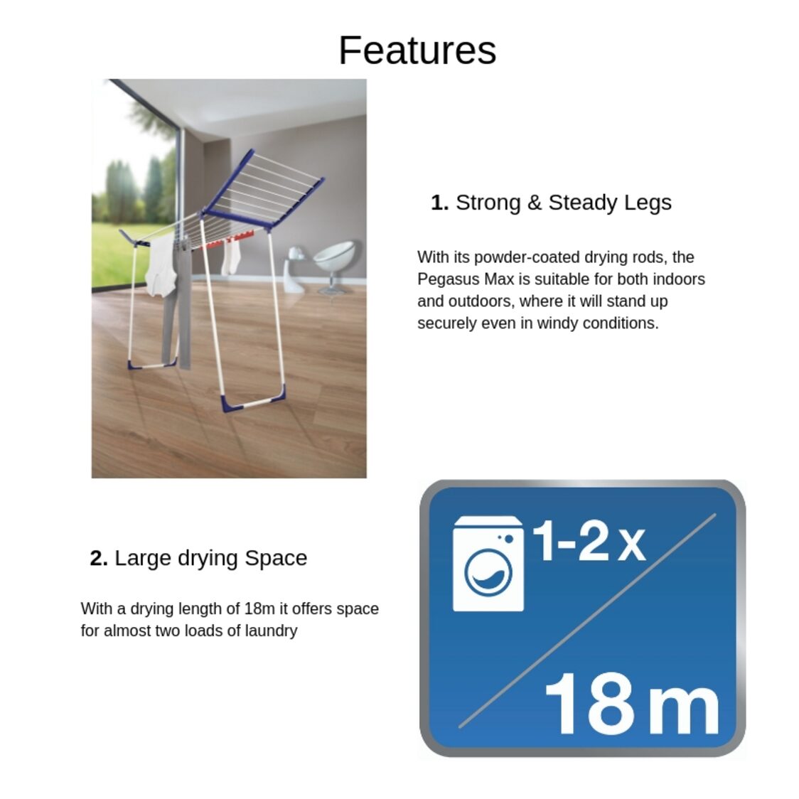 Leifheit Laundry Dryer Pegasus 180 Maxx L81650