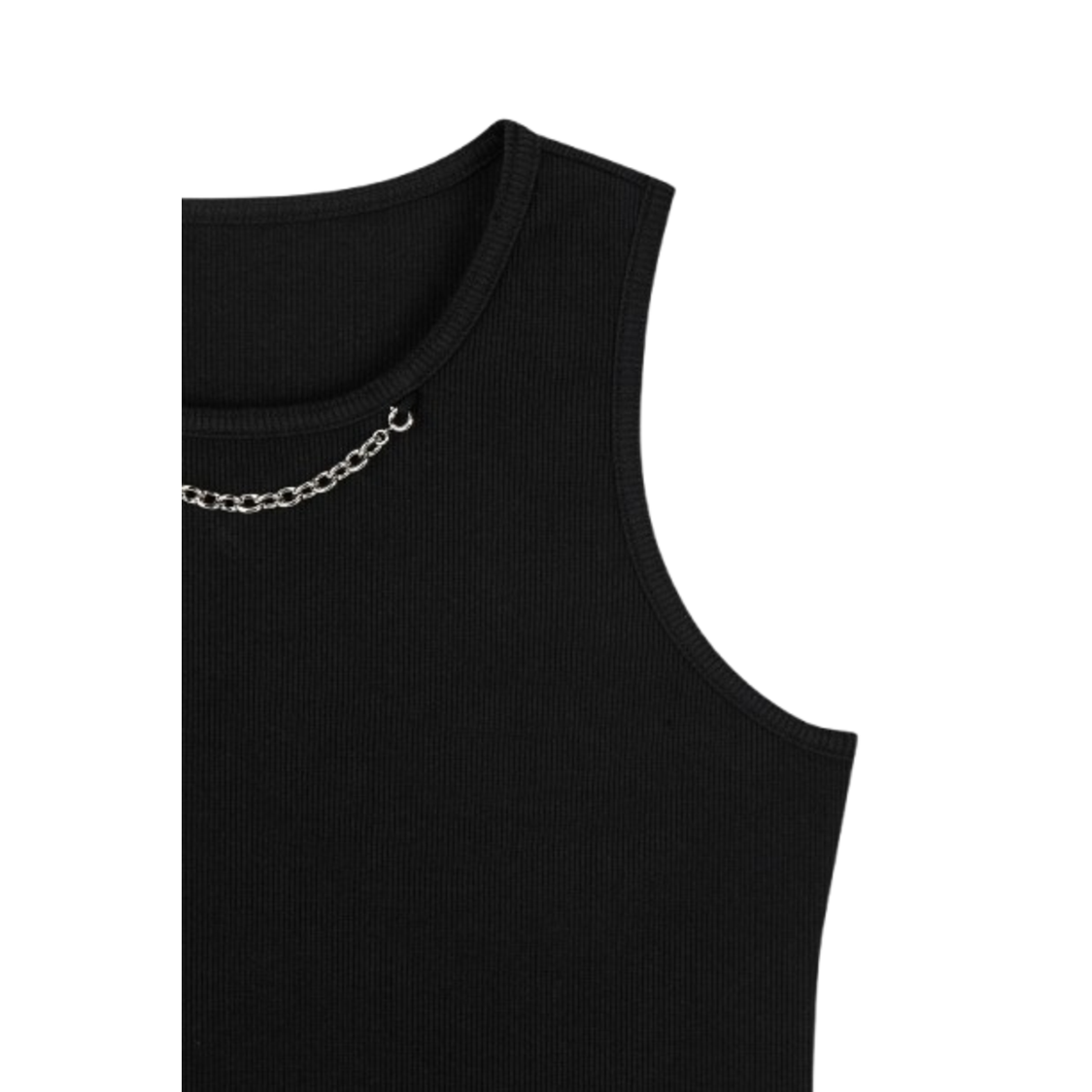 Voice Of Voices Chain Sleeveless Tshirt Black