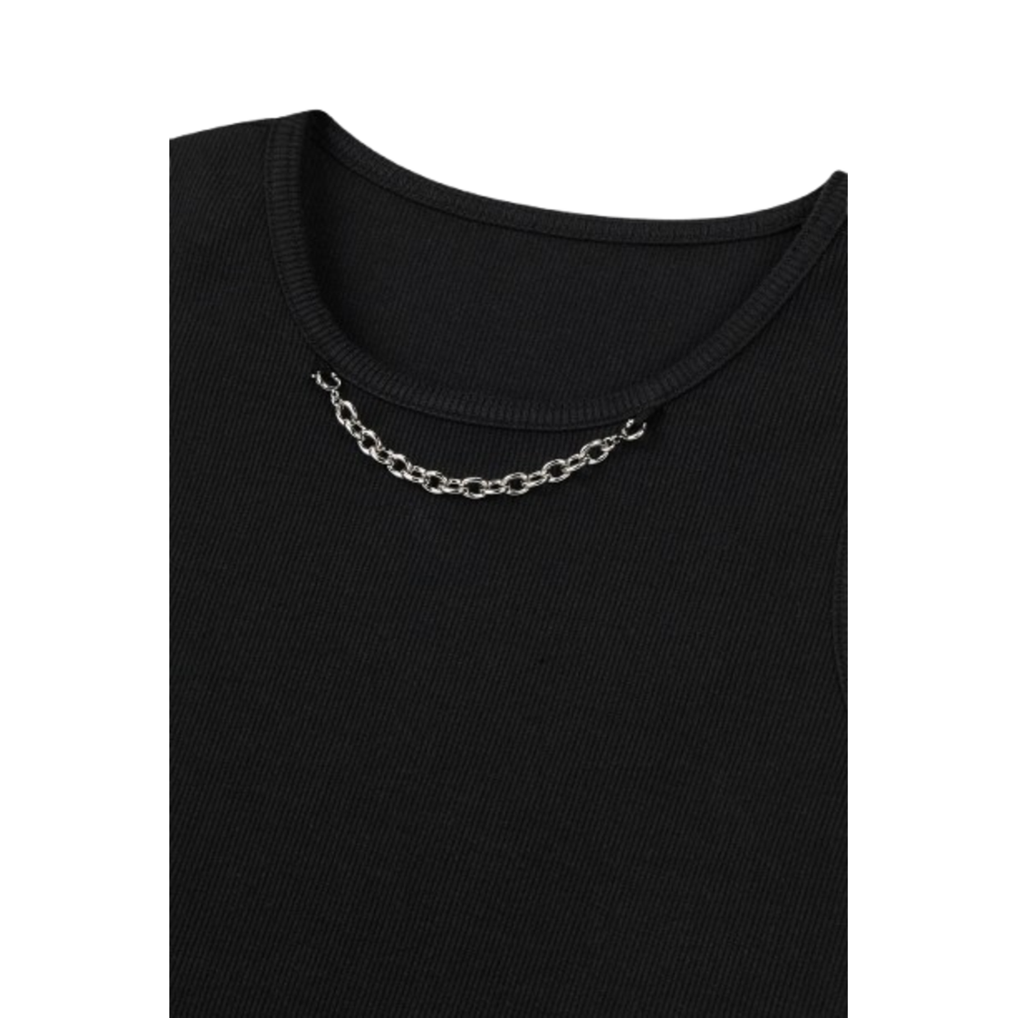 Voice Of Voices Chain Sleeveless Tshirt Black