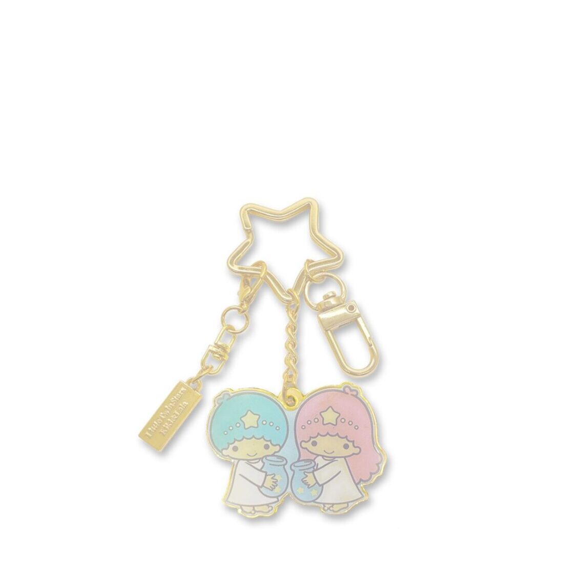 The Singapore Mint Aquarius Little Twin Stars Horoscope 24K Gold-Plated Keychain with 24K GP Charm
