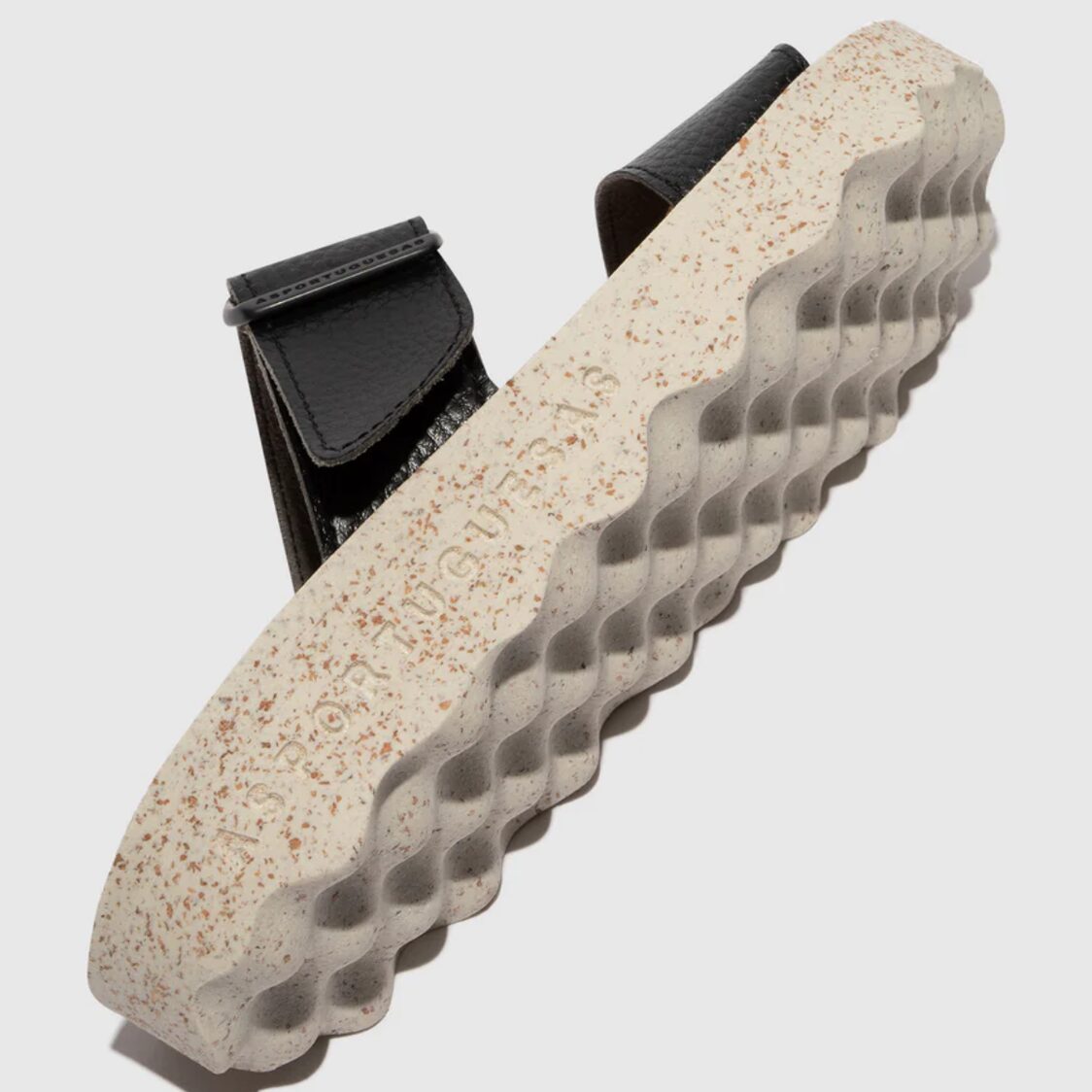 Asportugesas Coly 2Strap Eco Leather Sandal Off Black